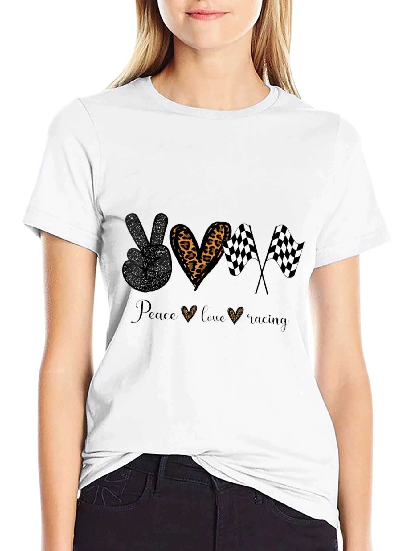 Peace Love Racing T-Shirt - Black