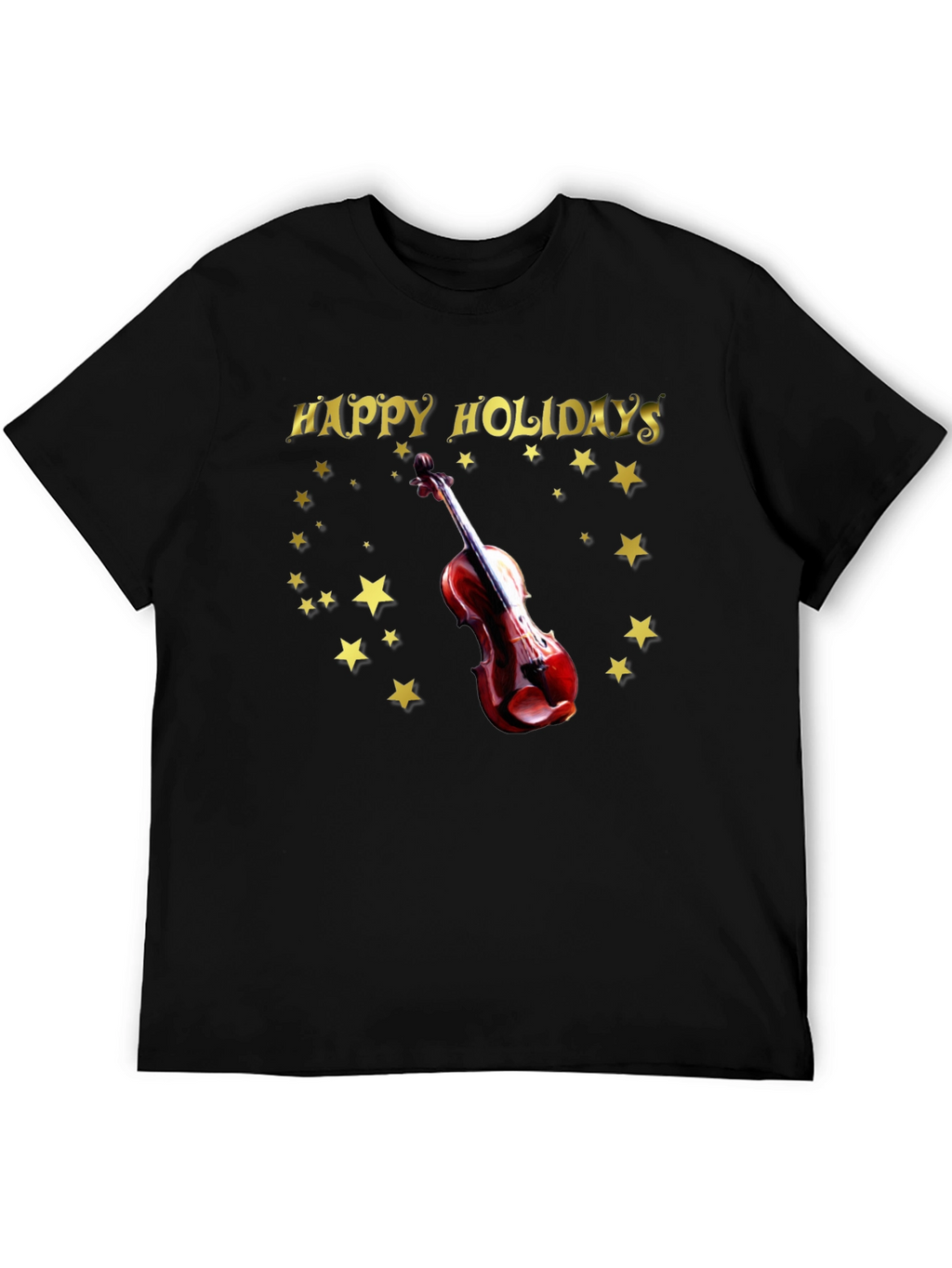 Happy Holidays Violin Starry T-Shirt