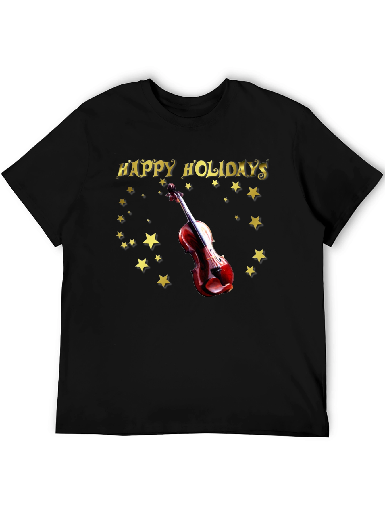 Happy Holidays Violin Starry T-Shirt