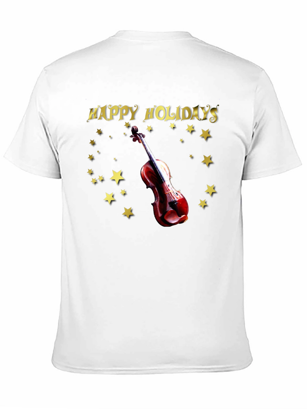 Happy Holidays Violin Starry T-Shirt