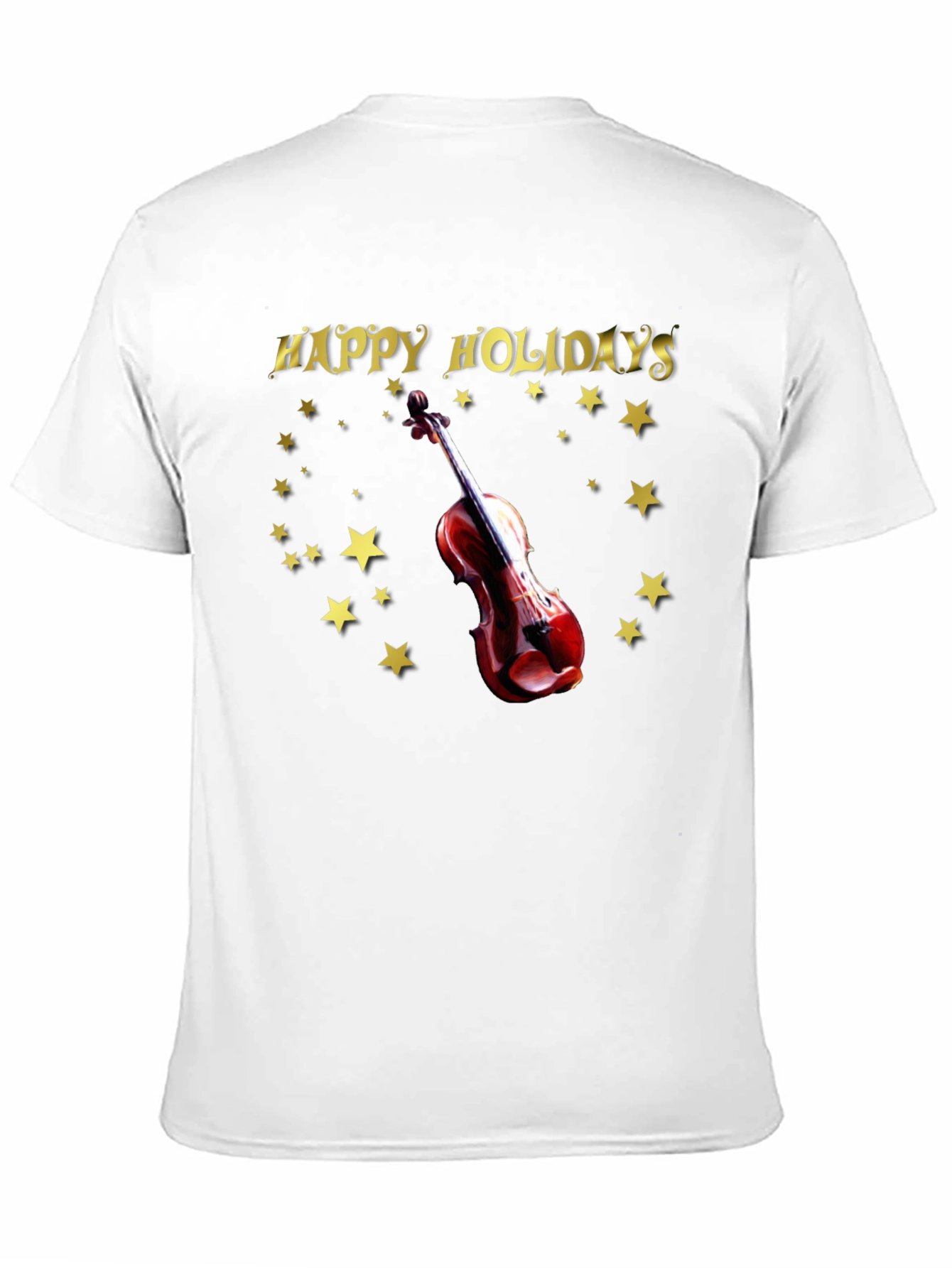 Happy Holidays Violin Starry T-Shirt