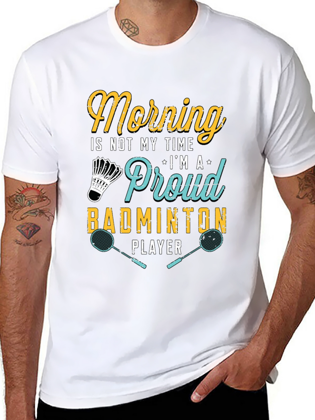 Proud Badminton Player Graphic T-Shirt