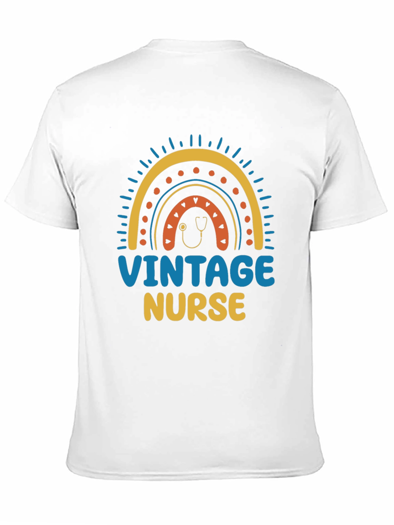 Vintage Nurse Rainbow T-Shirt - Medical Professional Apparel