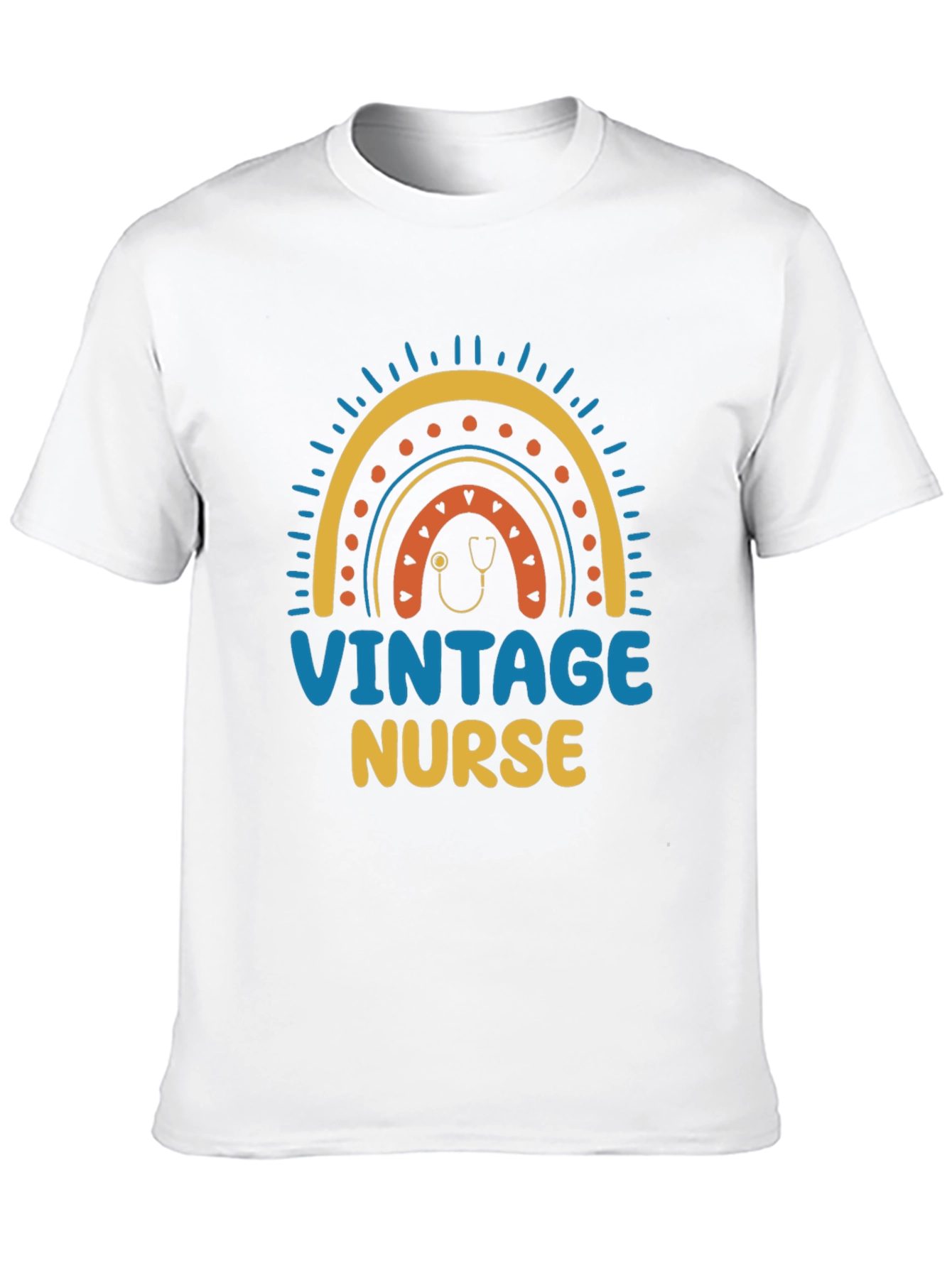Vintage Nurse Rainbow T-Shirt - Medical Professional Apparel