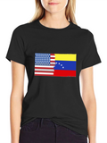 USA & Venezuela Flag Graphic T-Shirt