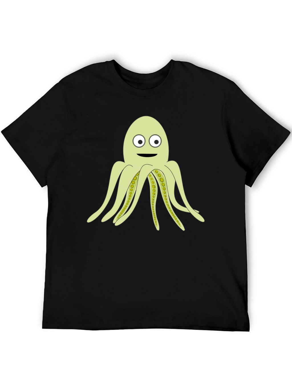 Cartoon Octopus Black T-Shirt