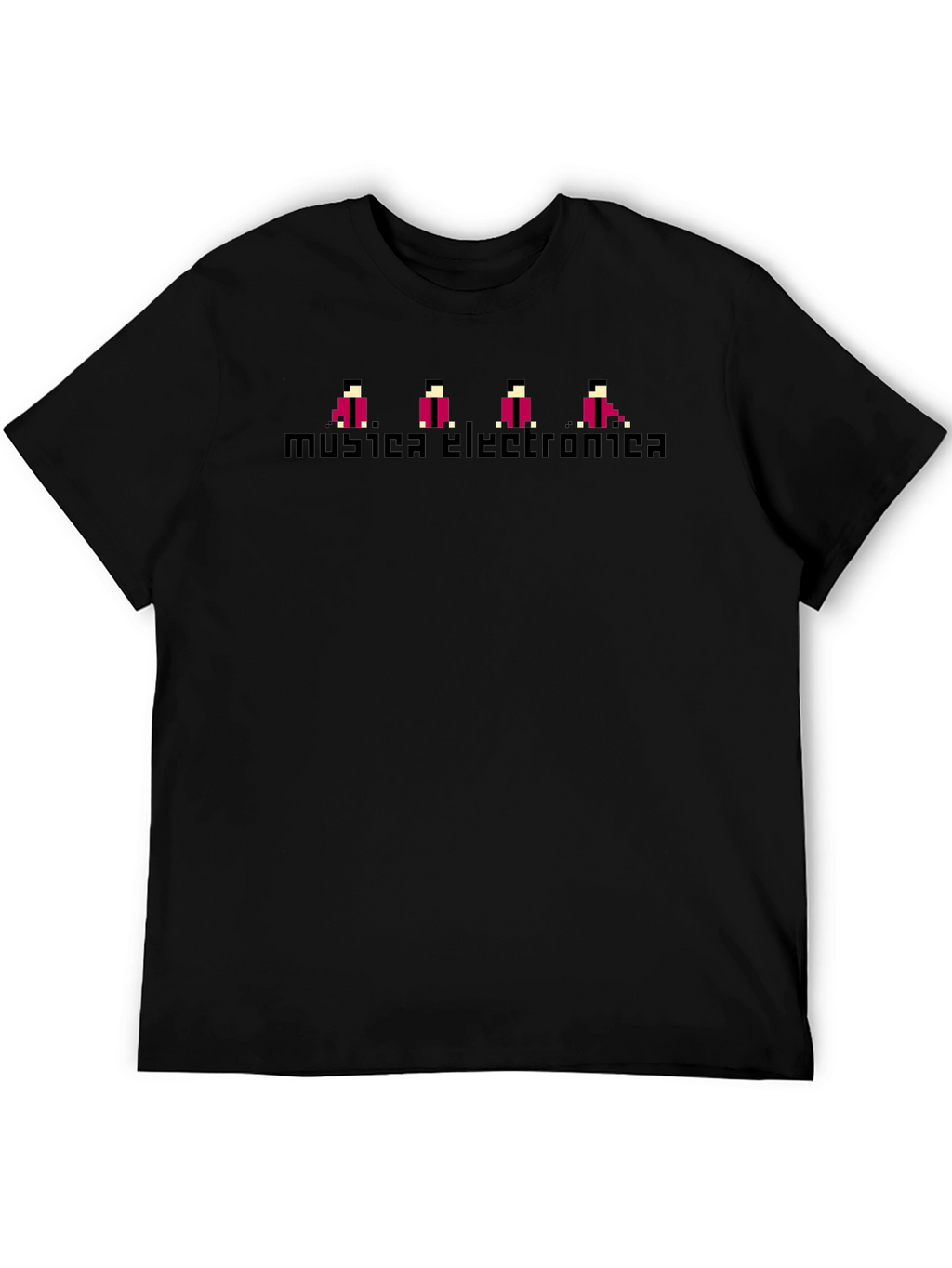 Retro Musica Electronica Black T-Shirt