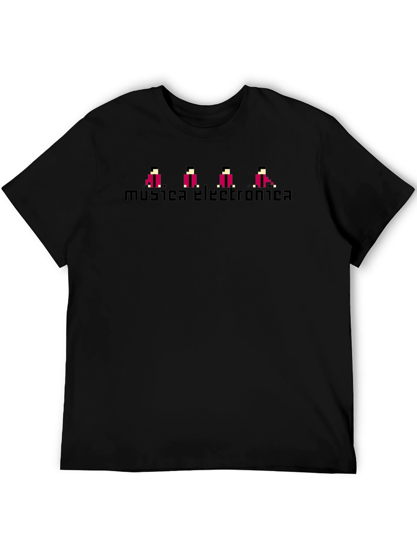 Retro Musica Electronica Black T-Shirt