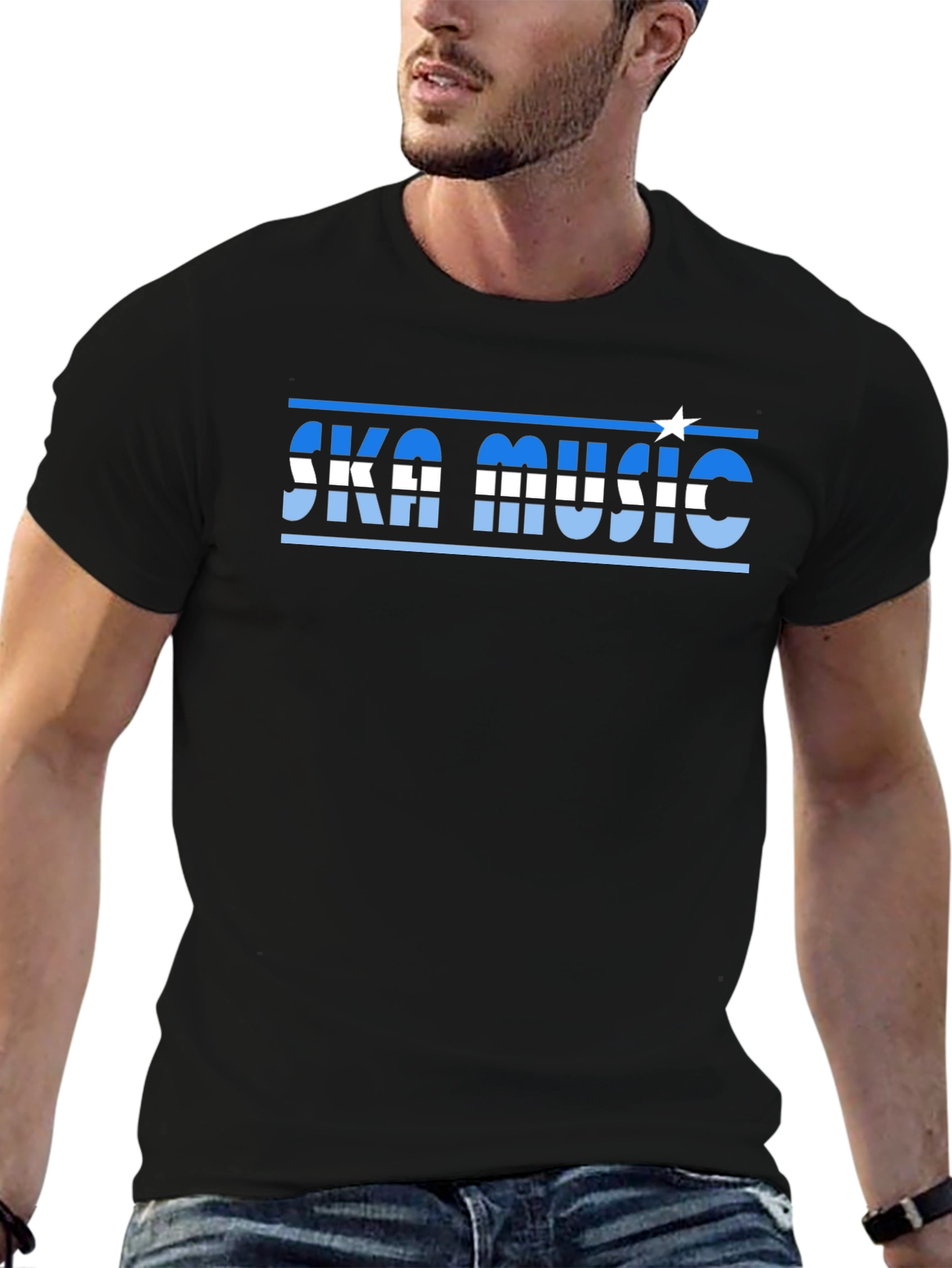 Ska Music Graphic Tee - Black Casual T-Shirt