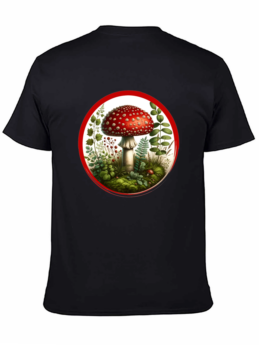 Mushroom Circle Graphic Tee - Black