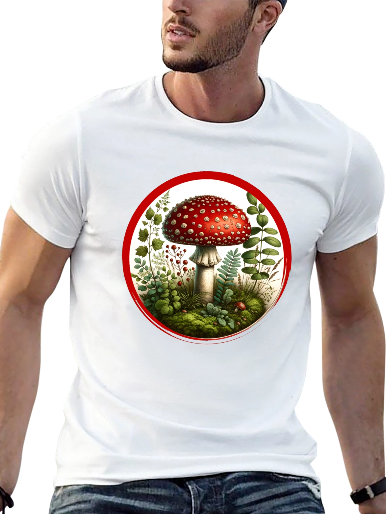 Mushroom Circle Graphic Tee - Black