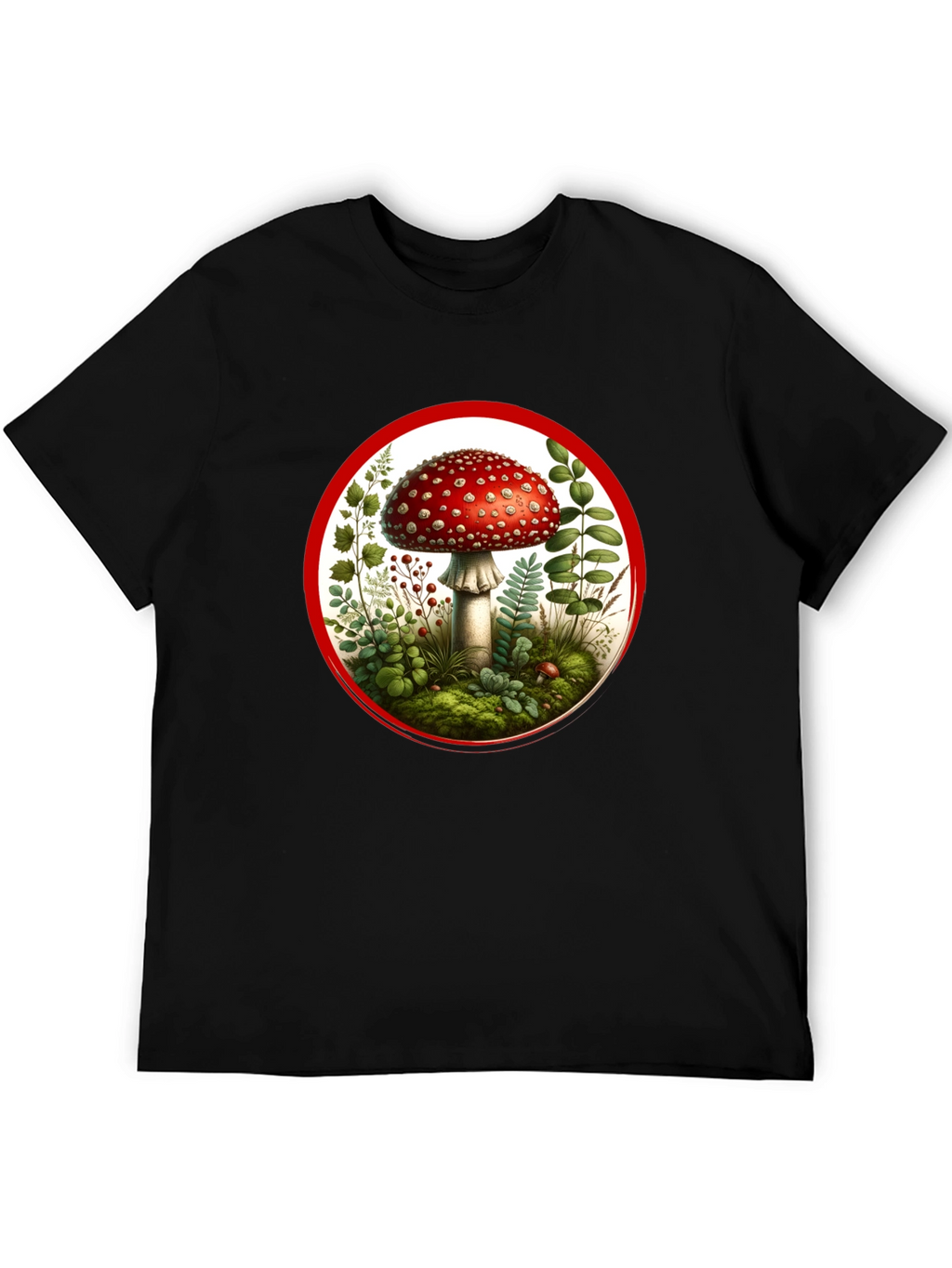 Mushroom Circle Graphic Tee - Black
