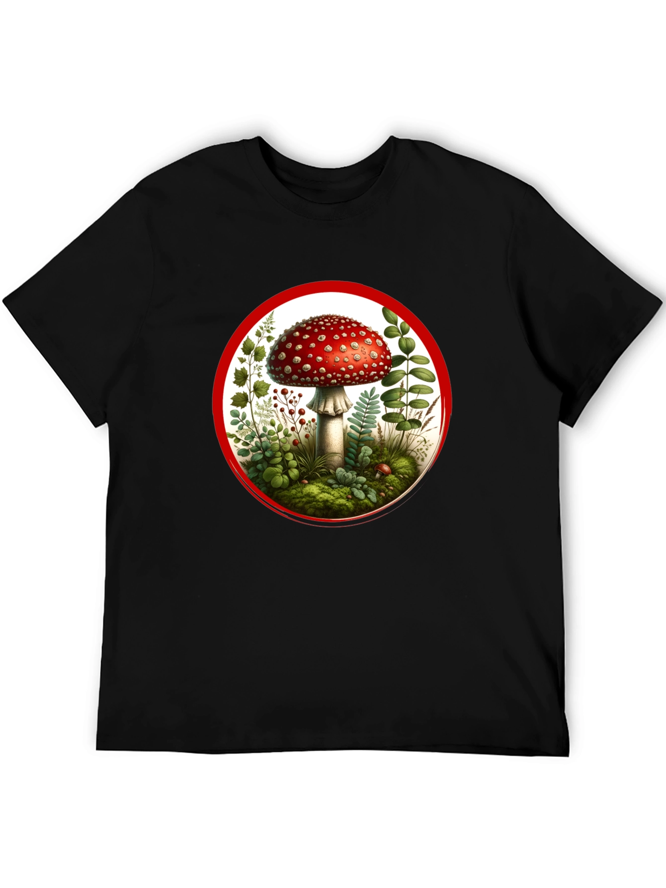 Mushroom Circle Graphic Tee - Black