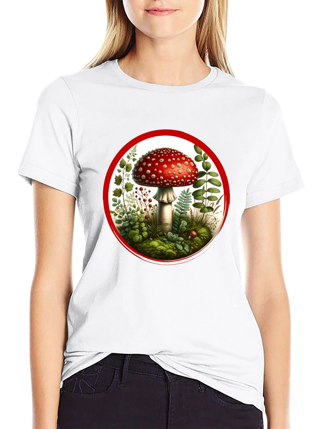 Mushroom Circle Graphic Tee - Black