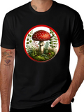 Mushroom Circle Graphic Tee - Black