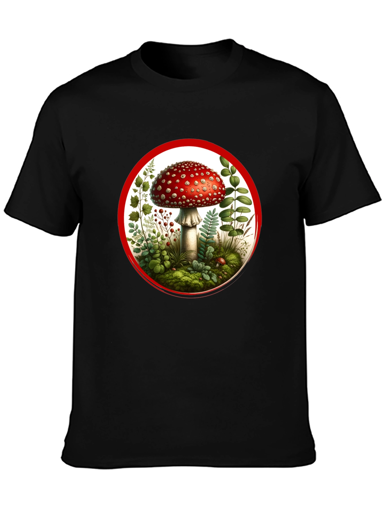 Mushroom Circle Graphic Tee - Black
