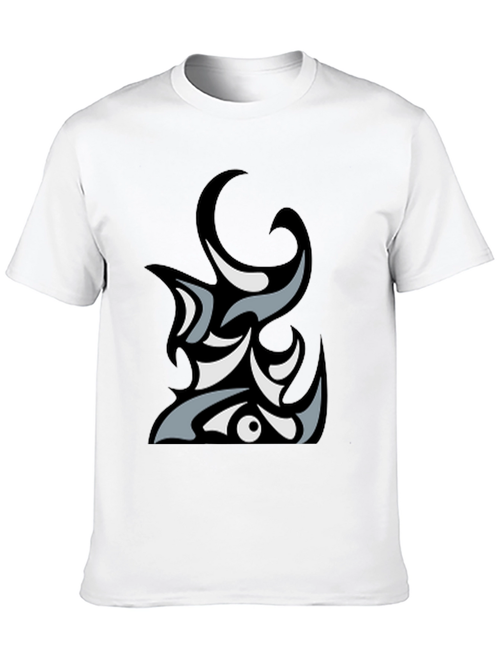 Abstract Tribal Graphic Black T-Shirt