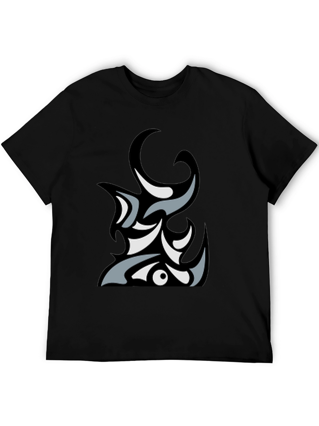 Abstract Tribal Graphic Black T-Shirt