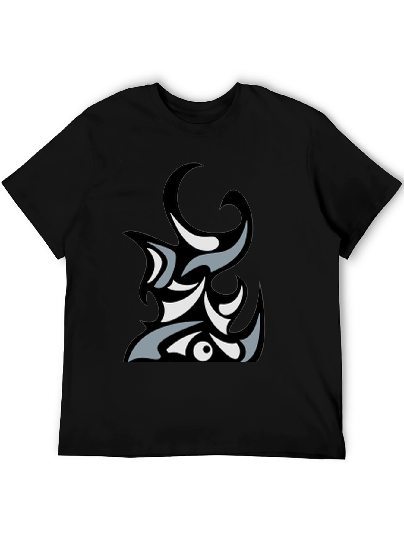 Abstract Tribal Graphic Black T-Shirt