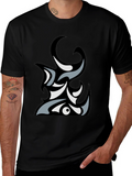 Abstract Tribal Graphic Black T-Shirt