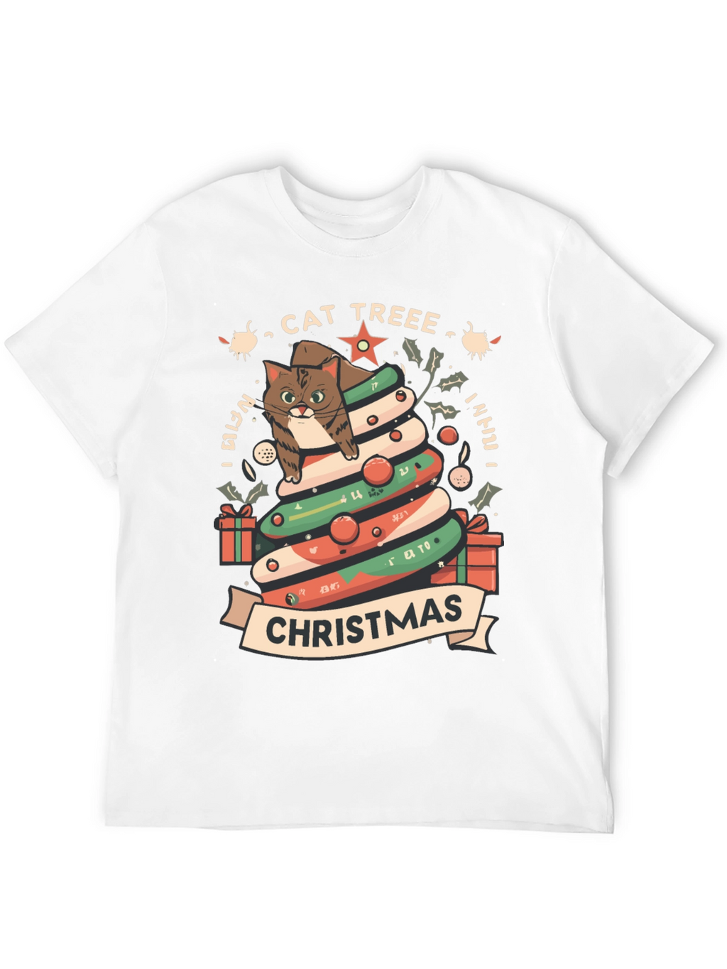 Cat Tree Christmas T-Shirt