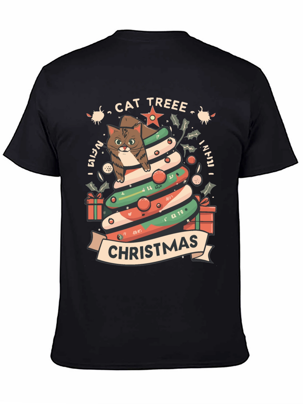 Cat Tree Christmas T-Shirt