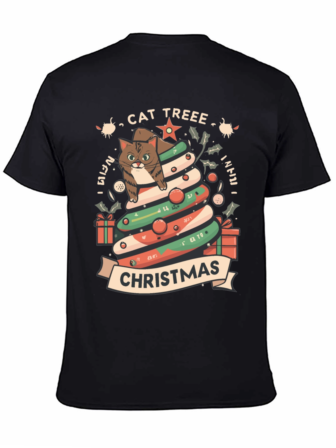 Cat Tree Christmas T-Shirt