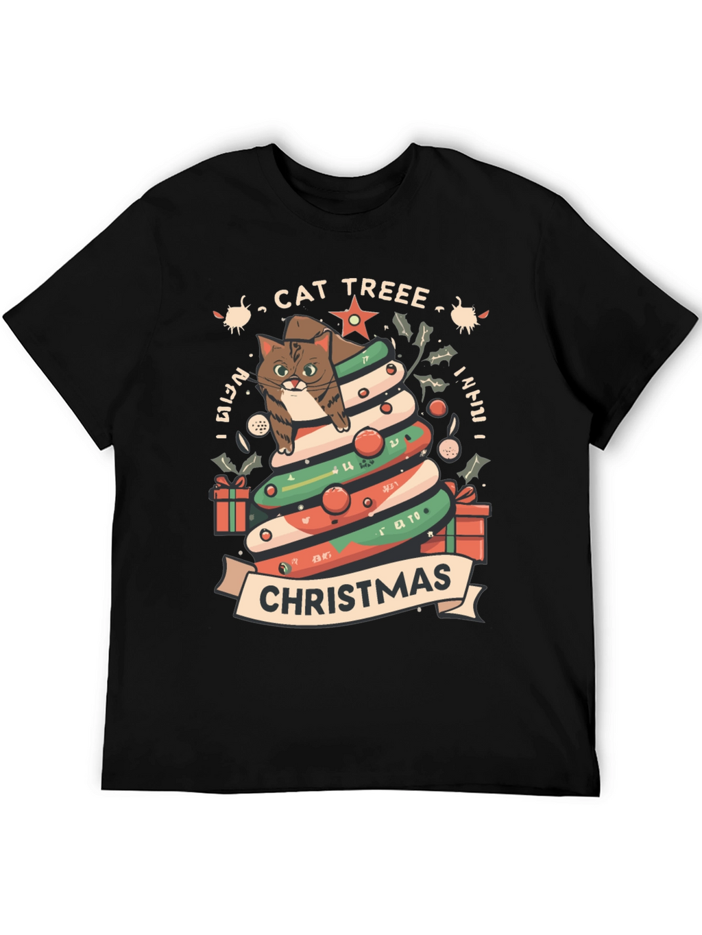 Cat Tree Christmas T-Shirt