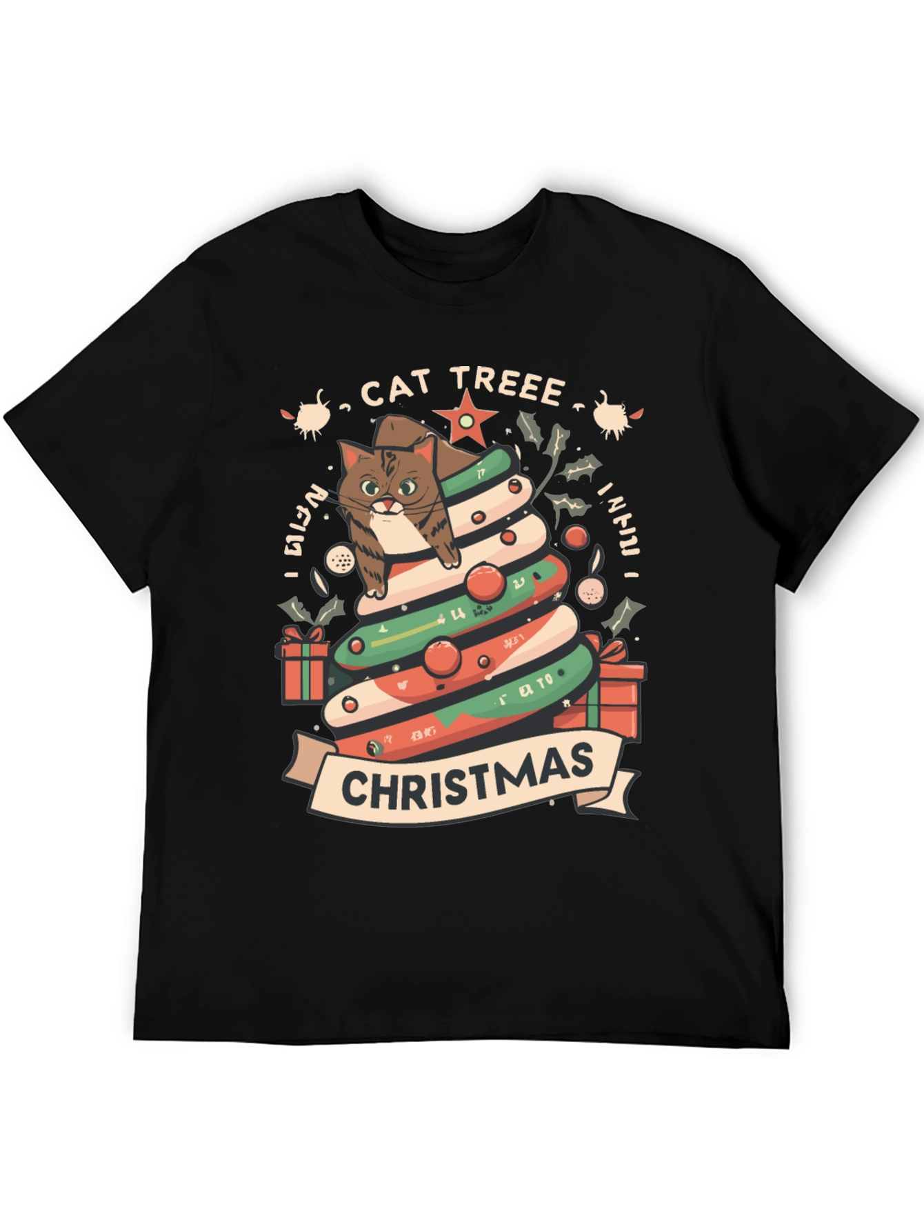 Cat Tree Christmas T-Shirt