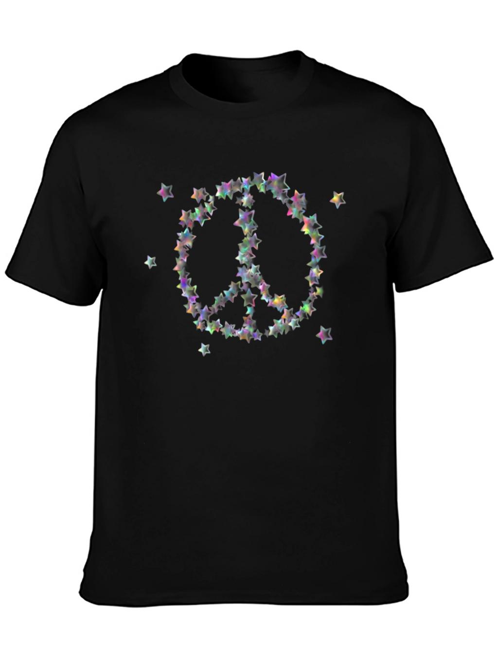 Star Peace Sign T-Shirt - Black