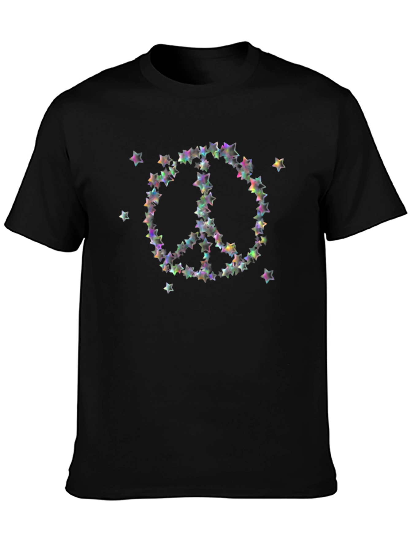 Star Peace Sign T-Shirt - Black