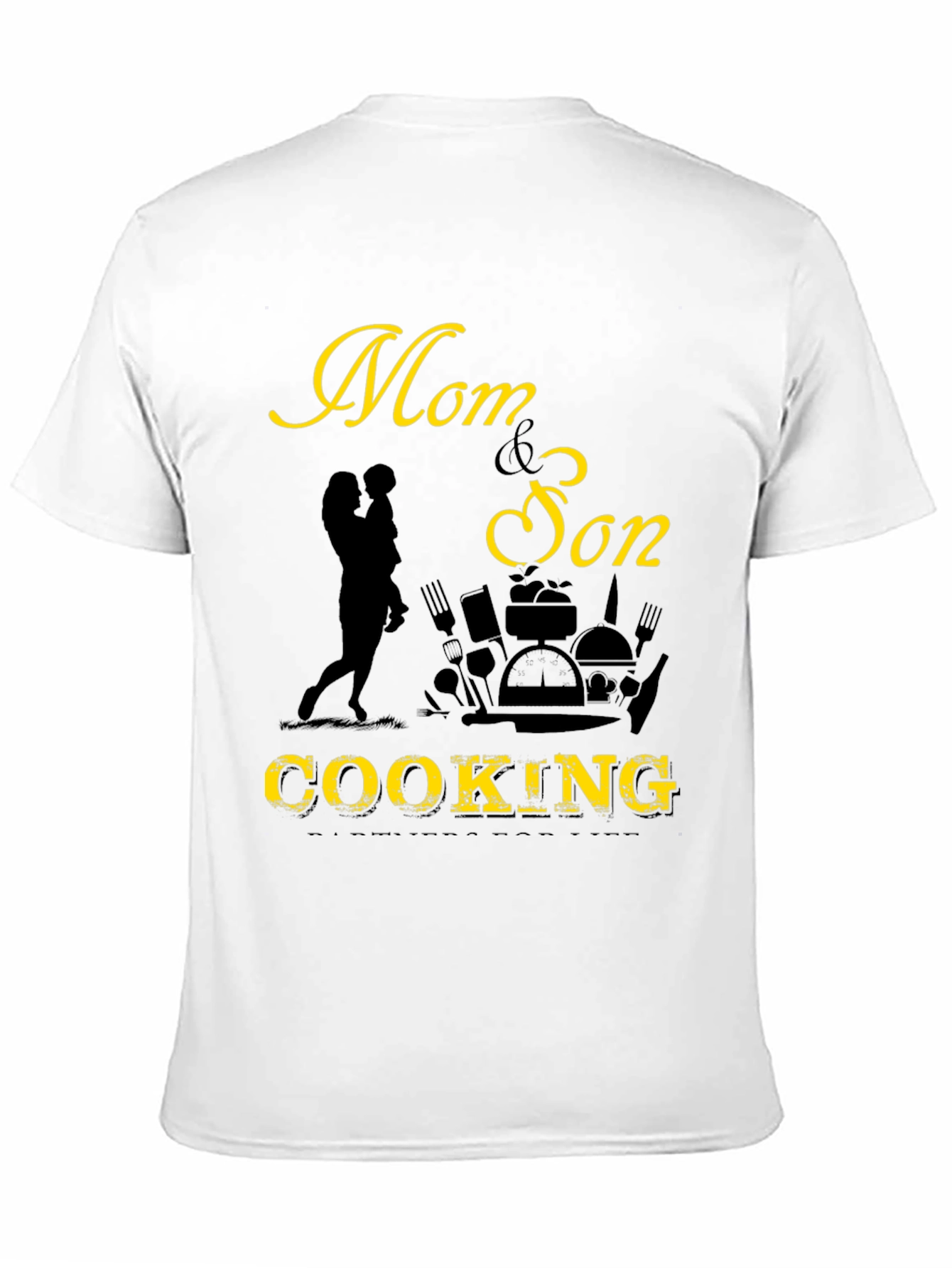 Mom & Son Cooking Graphic Tee - Black