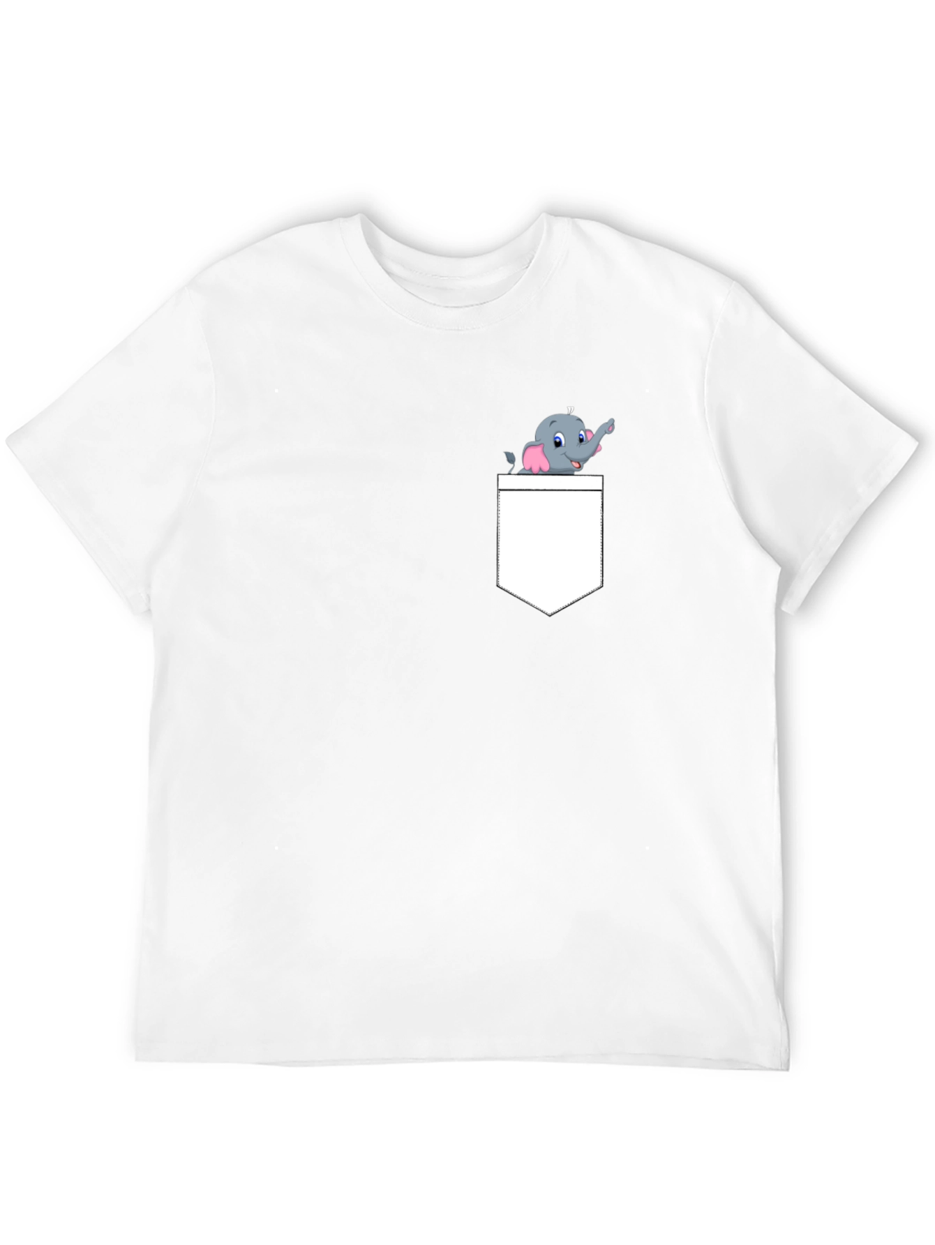 Elephant Pocket Graphic Tee - Novelty Cartoon Design