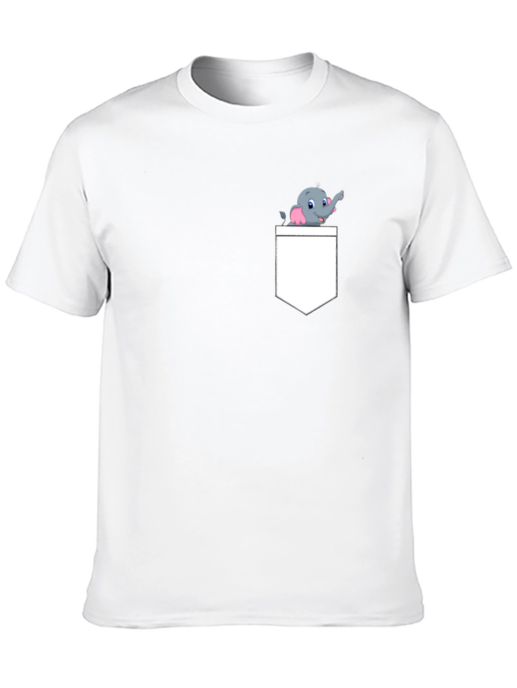 Elephant Pocket Graphic Tee - Novelty Cartoon Design
