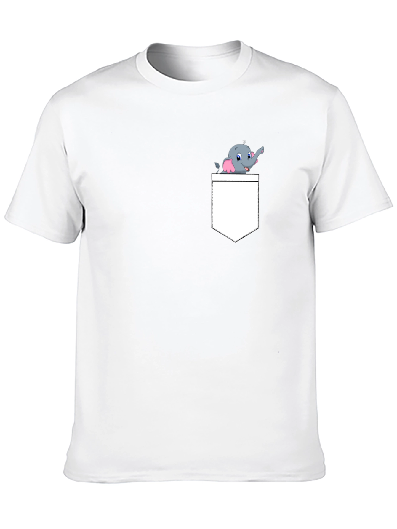 Elephant Pocket Graphic Tee - Novelty Cartoon Design