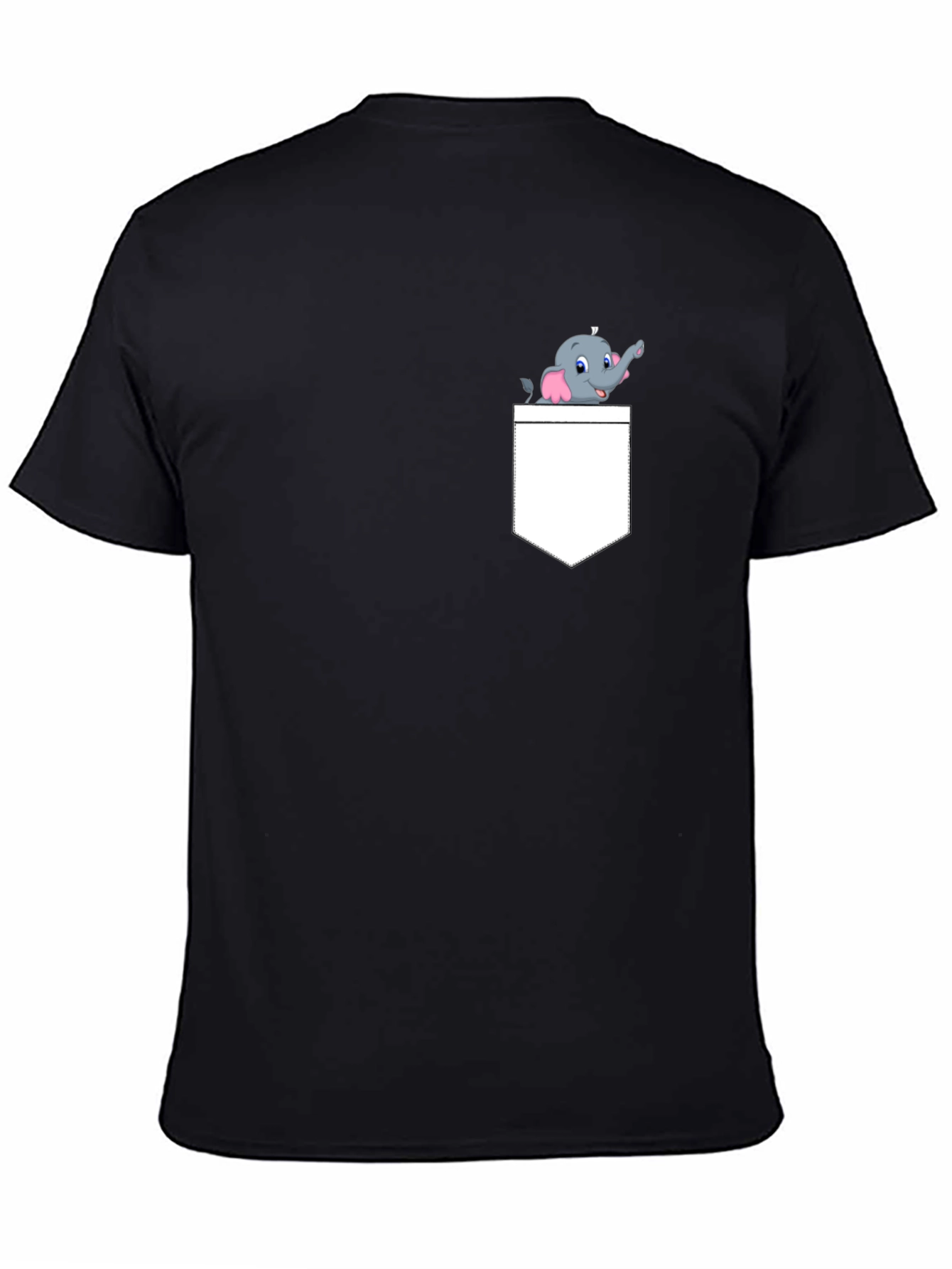 Elephant Pocket Graphic Tee - Novelty Cartoon Design