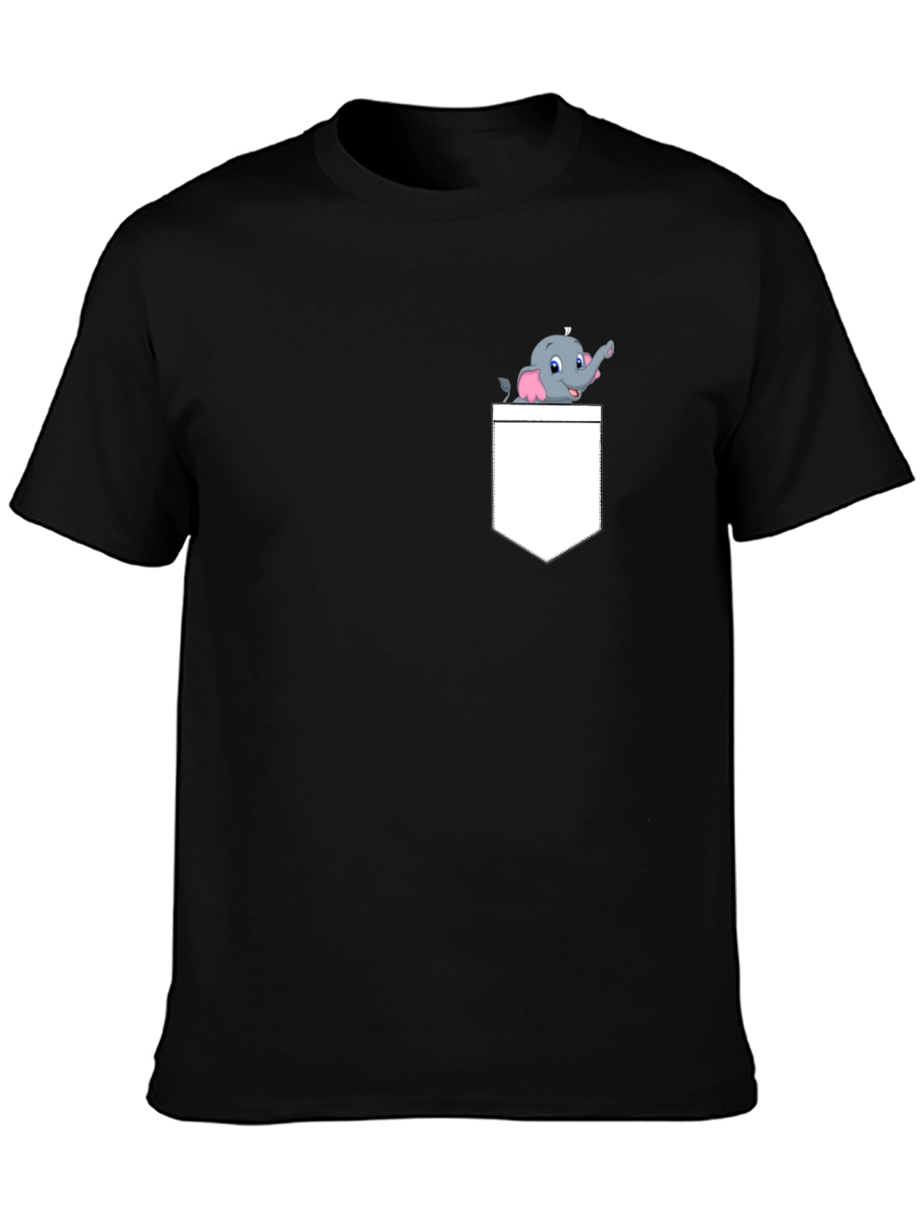 Elephant Pocket Graphic Tee - Novelty Cartoon Design