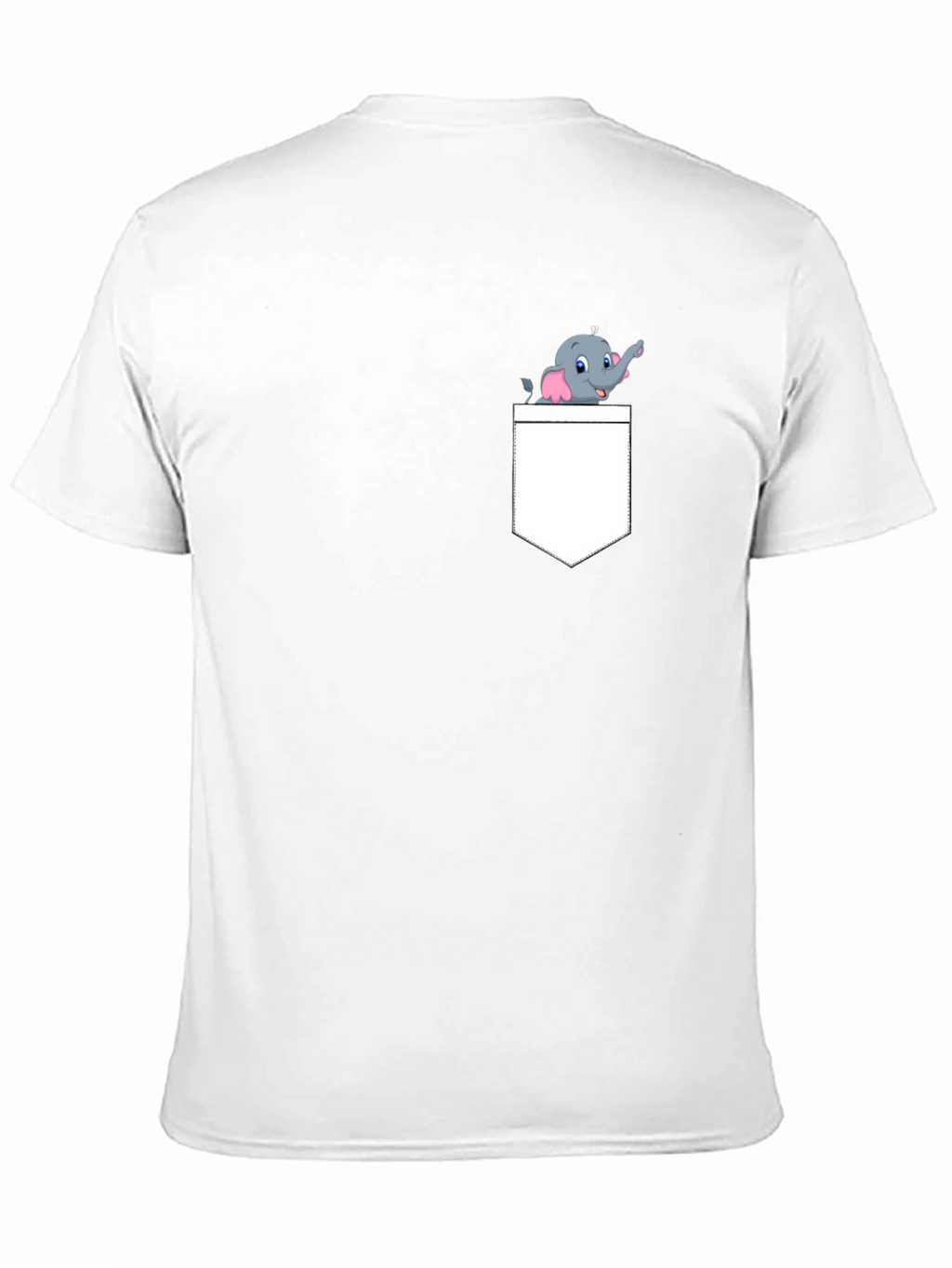 Elephant Pocket Graphic Tee - Novelty Cartoon Design