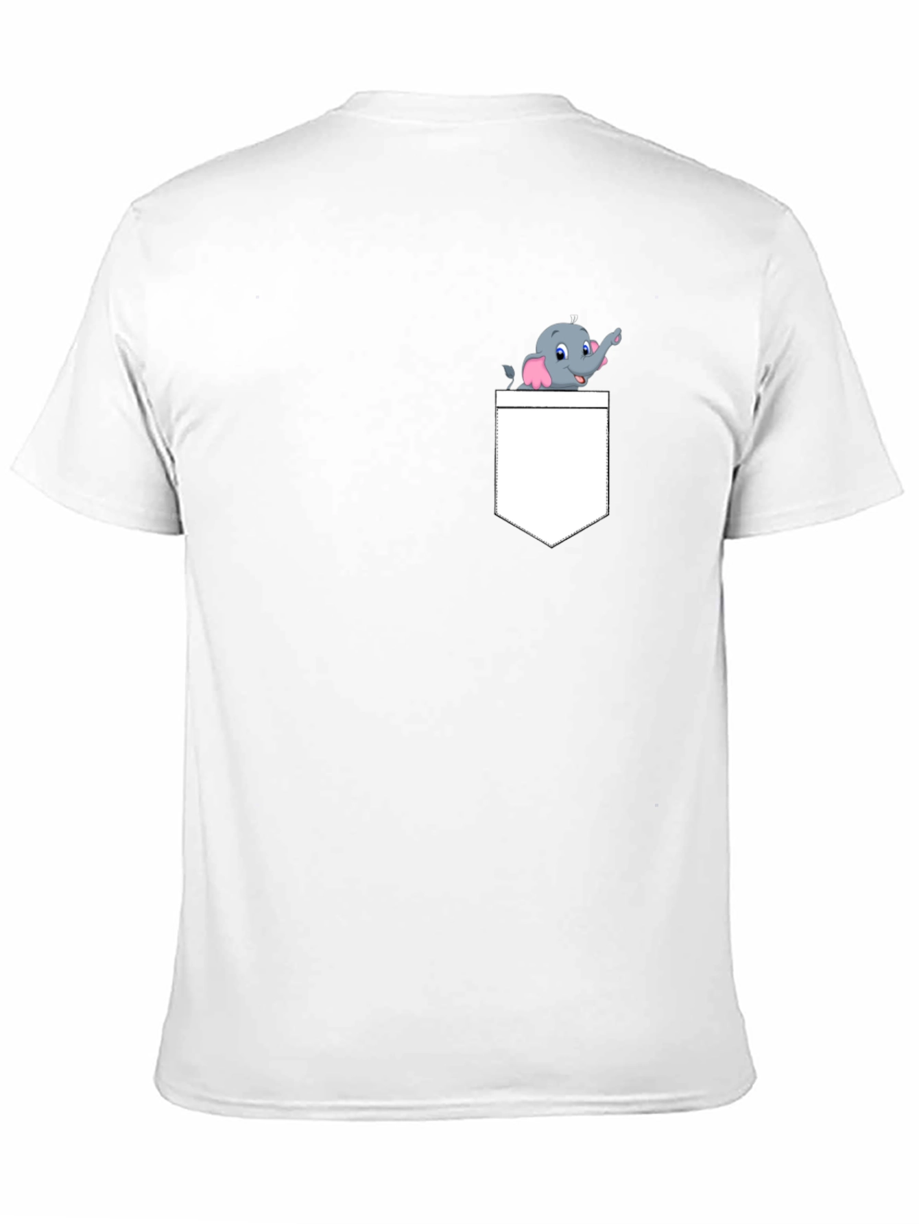 Elephant Pocket Graphic Tee - Novelty Cartoon Design