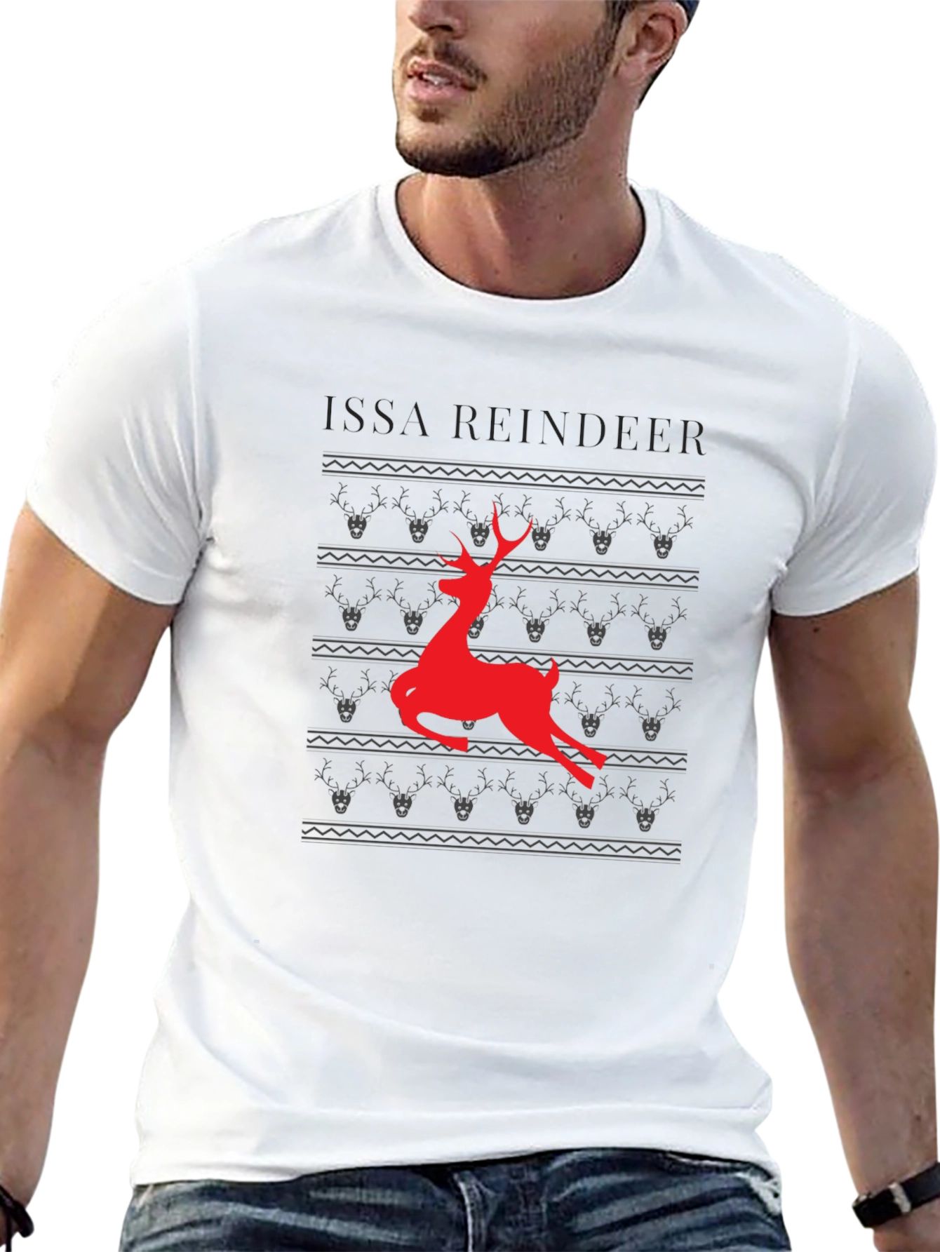 Issa Reindeer Graphic T-Shirt - Black