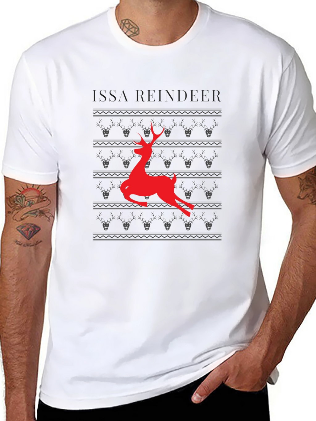 Issa Reindeer Graphic T-Shirt - Black