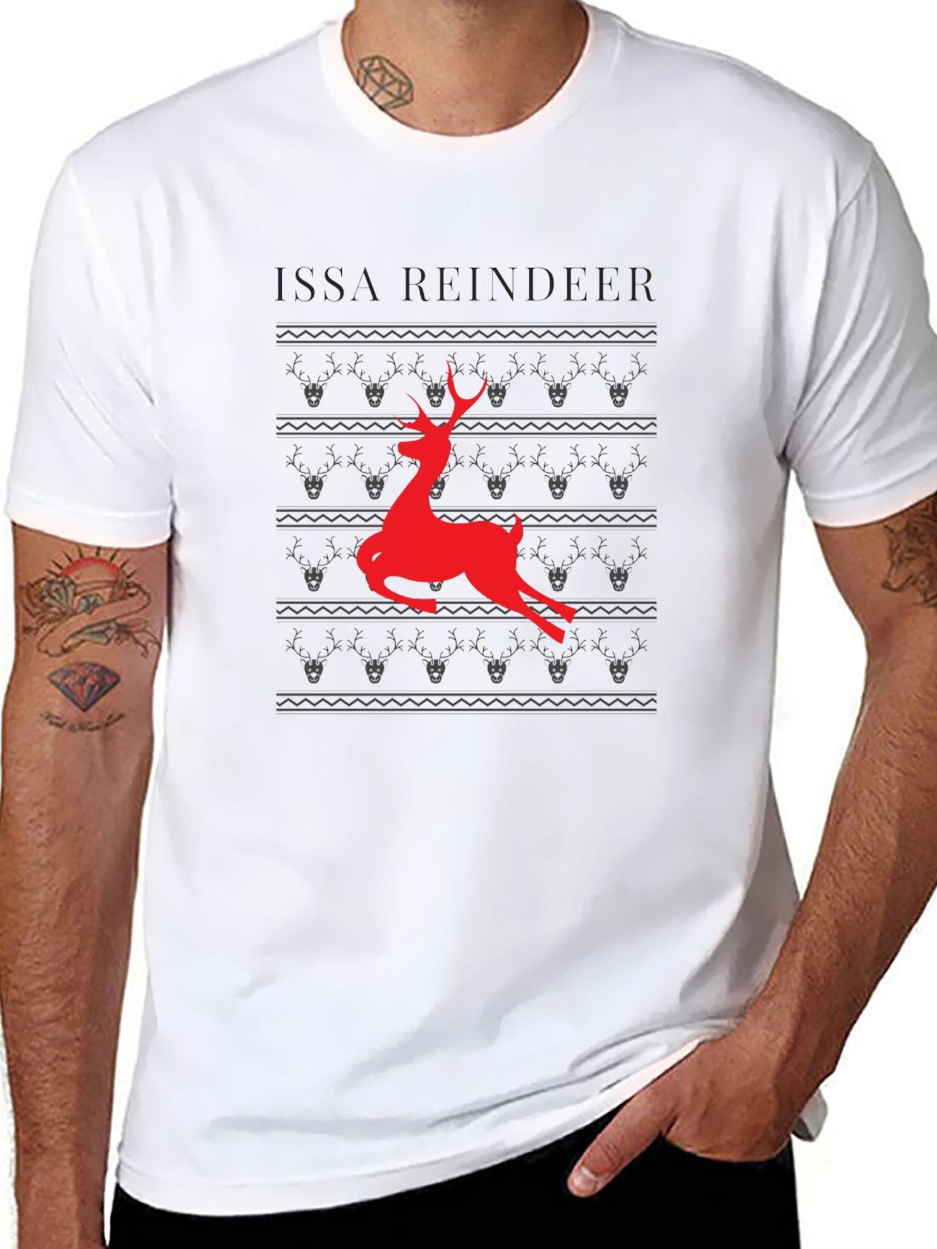 Issa Reindeer Graphic T-Shirt - Black