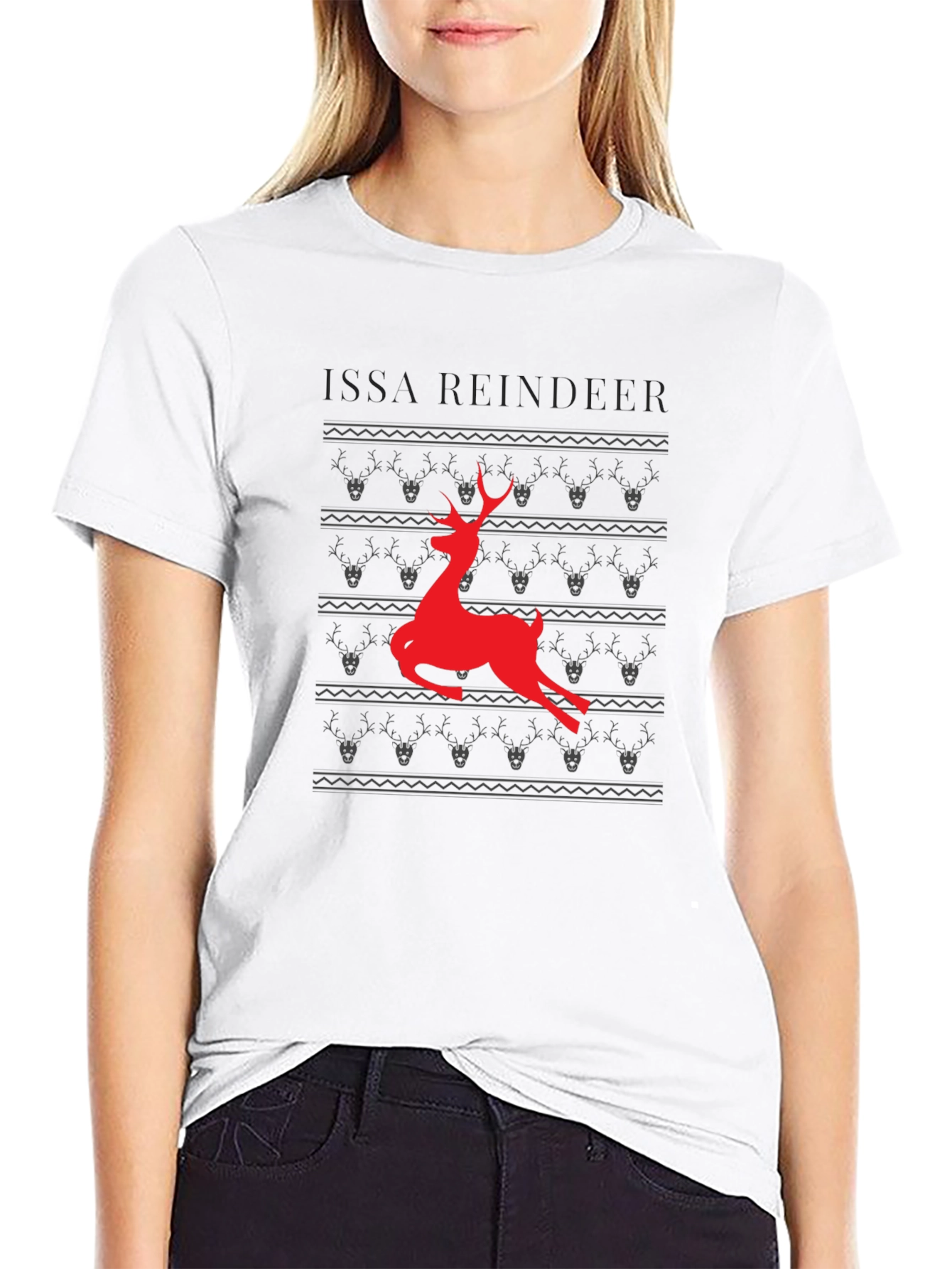 Issa Reindeer Graphic T-Shirt - Black