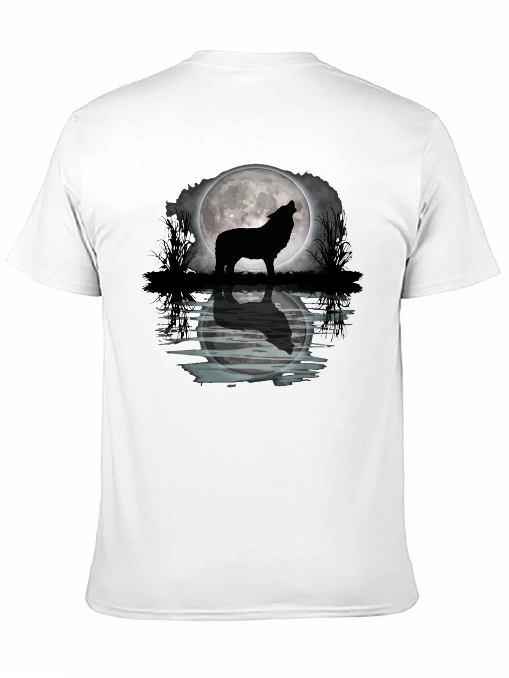 Wolf Howling Moon Graphic T-Shirt