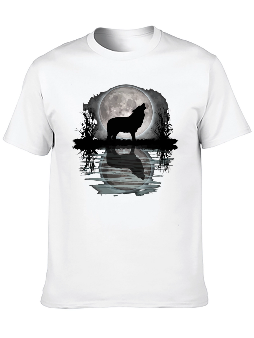 Wolf Howling Moon Graphic T-Shirt