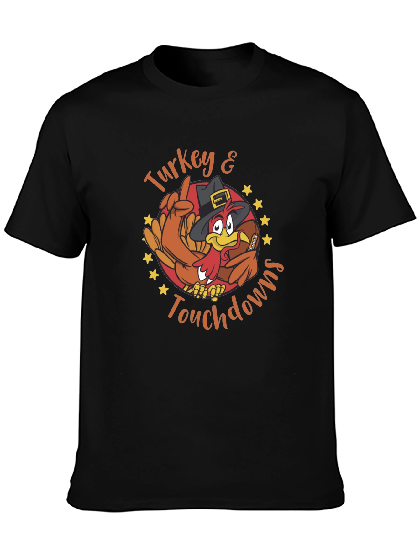 Turkey & Touchdowns Graphic Tee - Thanksgiving Football