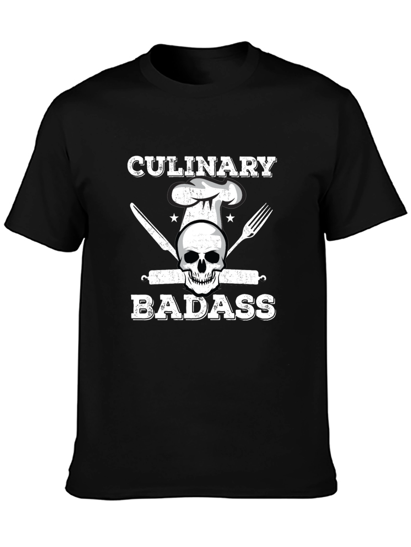 Culinary Badass T-Shirt - Chef Skull Design