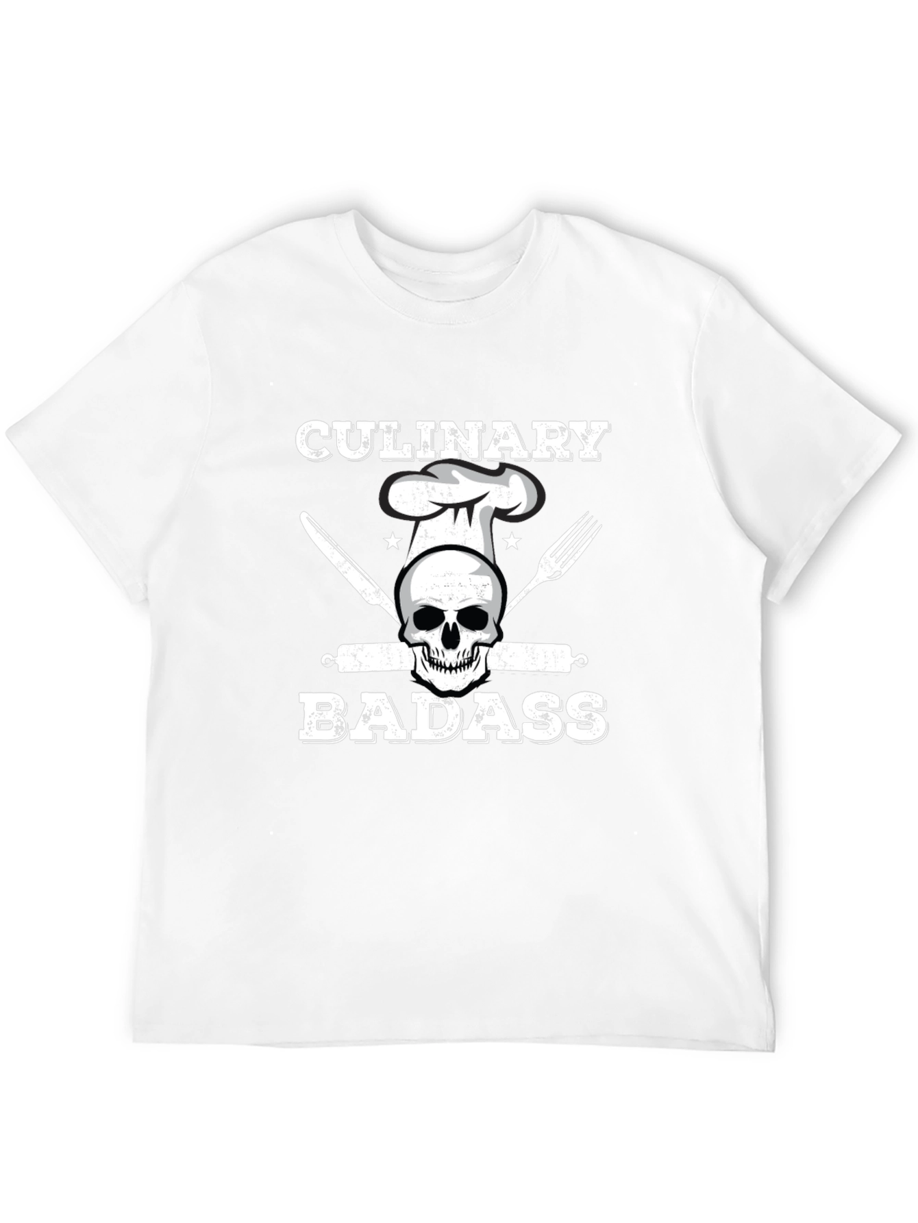 Culinary Badass T-Shirt - Chef Skull Design