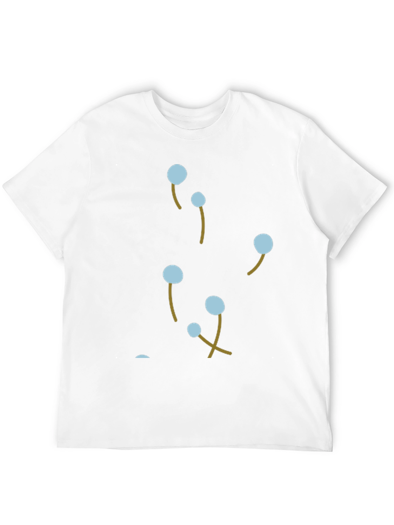 Modern Black T-Shirt with Abstract Floral Design