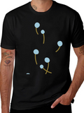 Modern Black T-Shirt with Abstract Floral Design